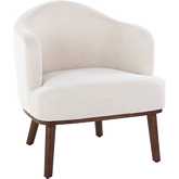 Ahoy Accent Chair in Walnut Wood & Cream Fabric